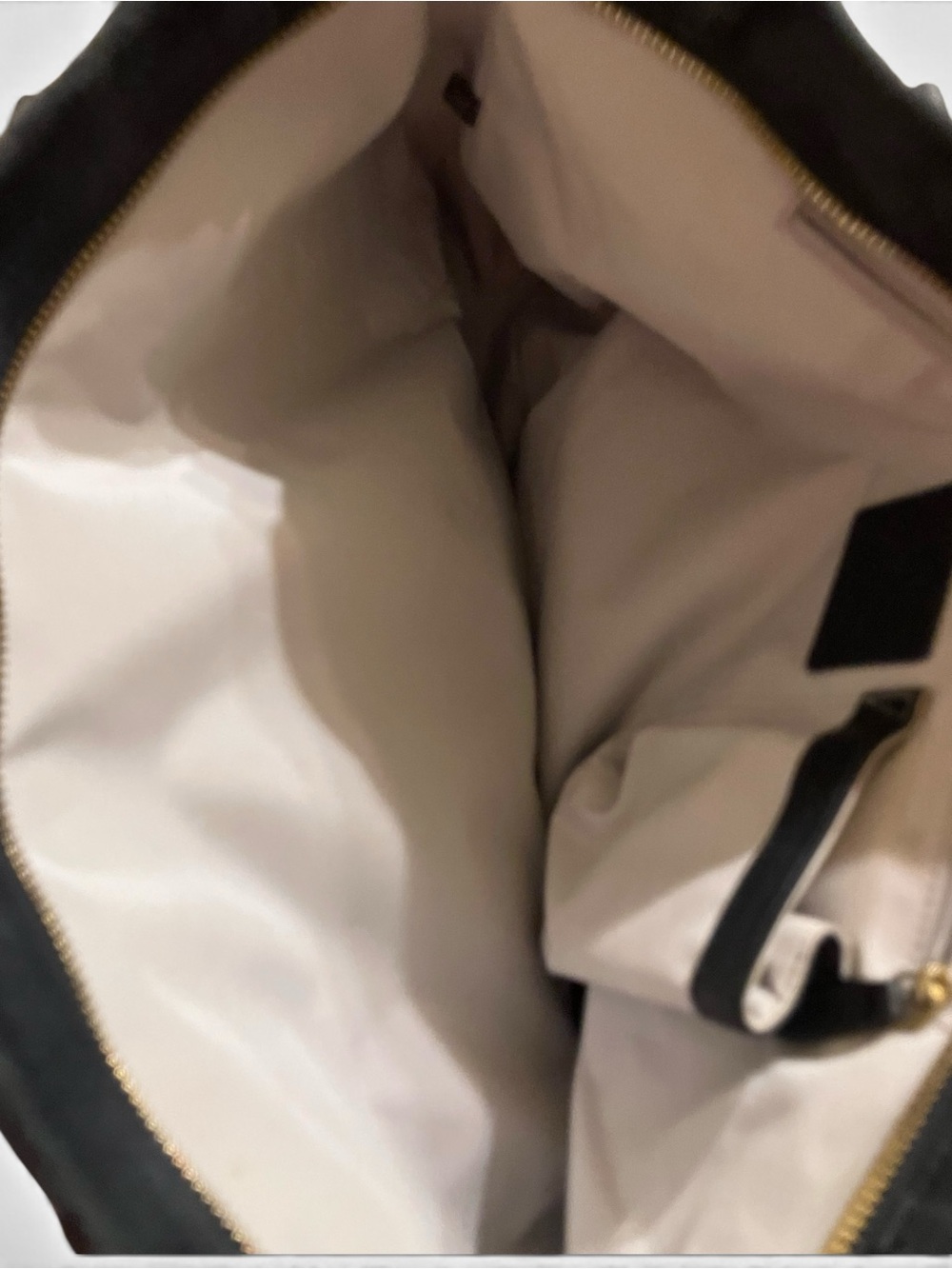 Cole Haan Classic Black Suede and Leather Shoulder Bag with Gold Hardware - Picture 7 of 8
